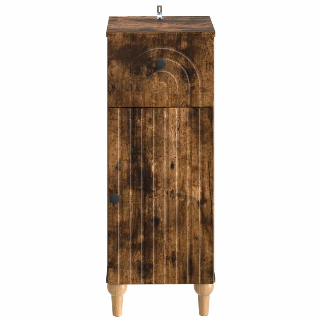 Mobiletto da Bagno ALKMAAR Rovere Fumo 30 x 31 x 80 cm 896170