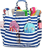 Borsa da spiaggia grande per donna e famiglia XXL con cerniera Borsa da bagno impermeabile Borsa da spiaggia grande leggera Borsa da spiaggia pieghevole per viaggi e spiaggia