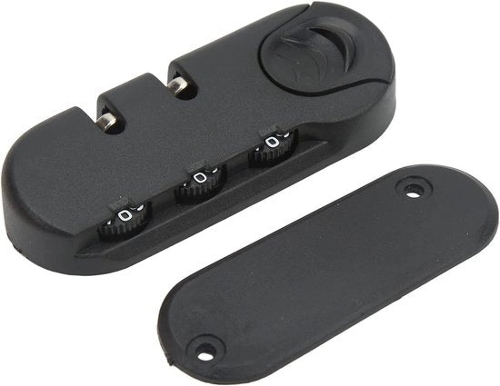 Cassette di chiusura per bagagli a 3 cifre con alta sicurezza - Nera lucida - Per valigie e casse degli strumenti