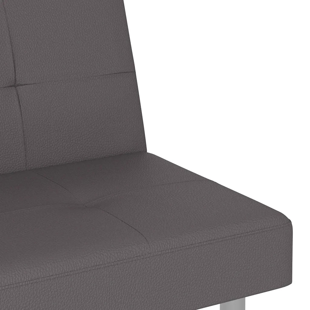 Divano letto | Sof¨¤ letto | Letto singolo con Portabicchieri in Similpelle Grigio