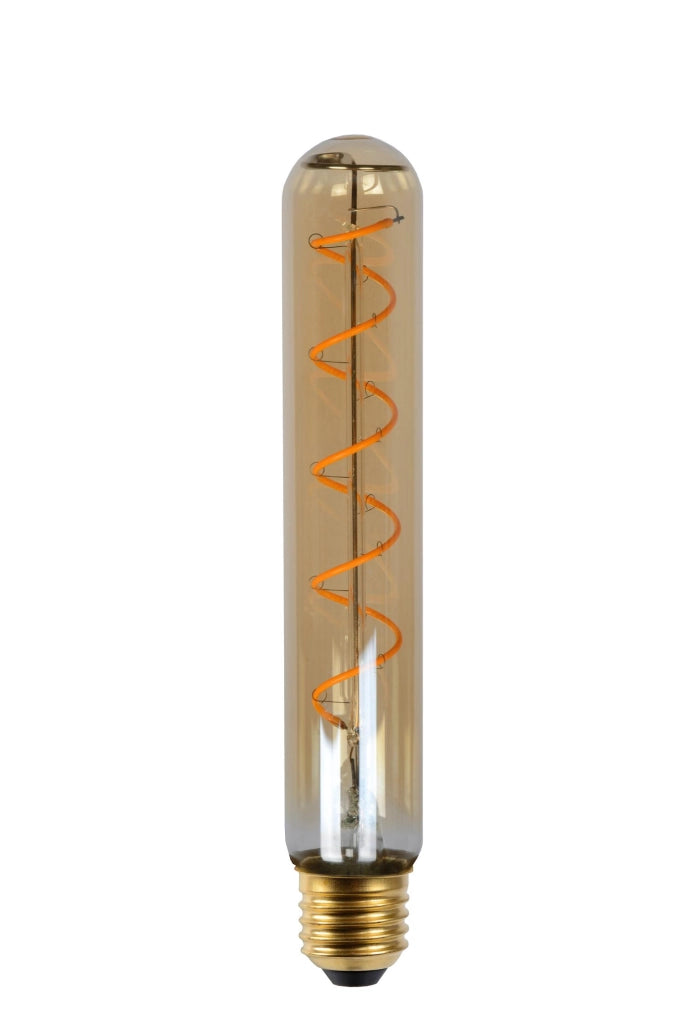 Lampadina LED filamentare ambra tubo E27 2200K Lucide