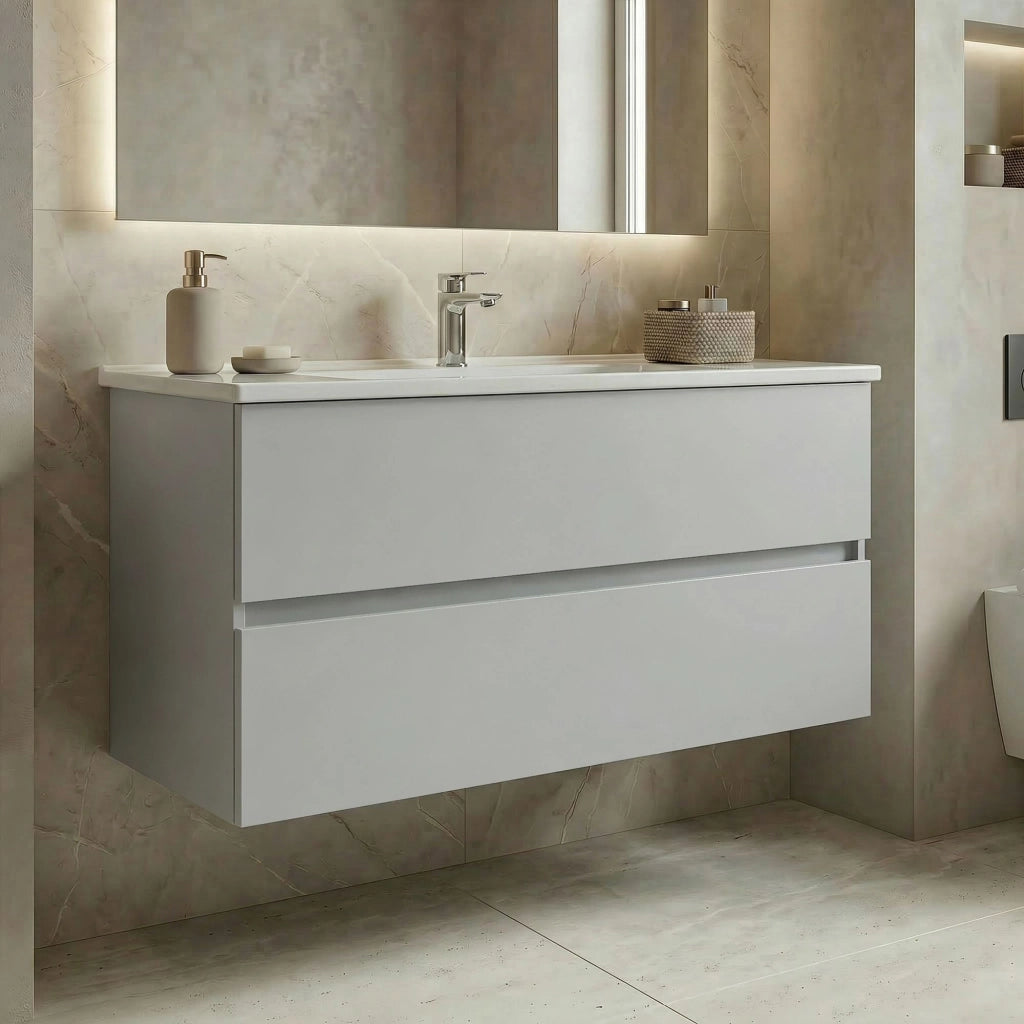 Mobile lavabo "Nest 121 v2" - 121 x 51 x 55 cm - Cashmere opaco