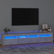 Mobile Porta TV con Luci LED-Mobile per TV-Credenza TV Grigio Cemento 210x35x40 cm