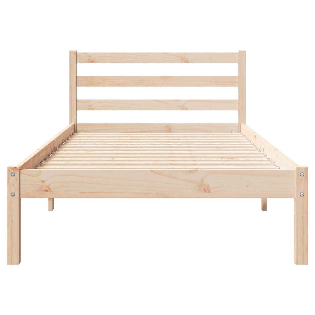 Struttura del letto  con testata 90x220 cm in legno massello di pino