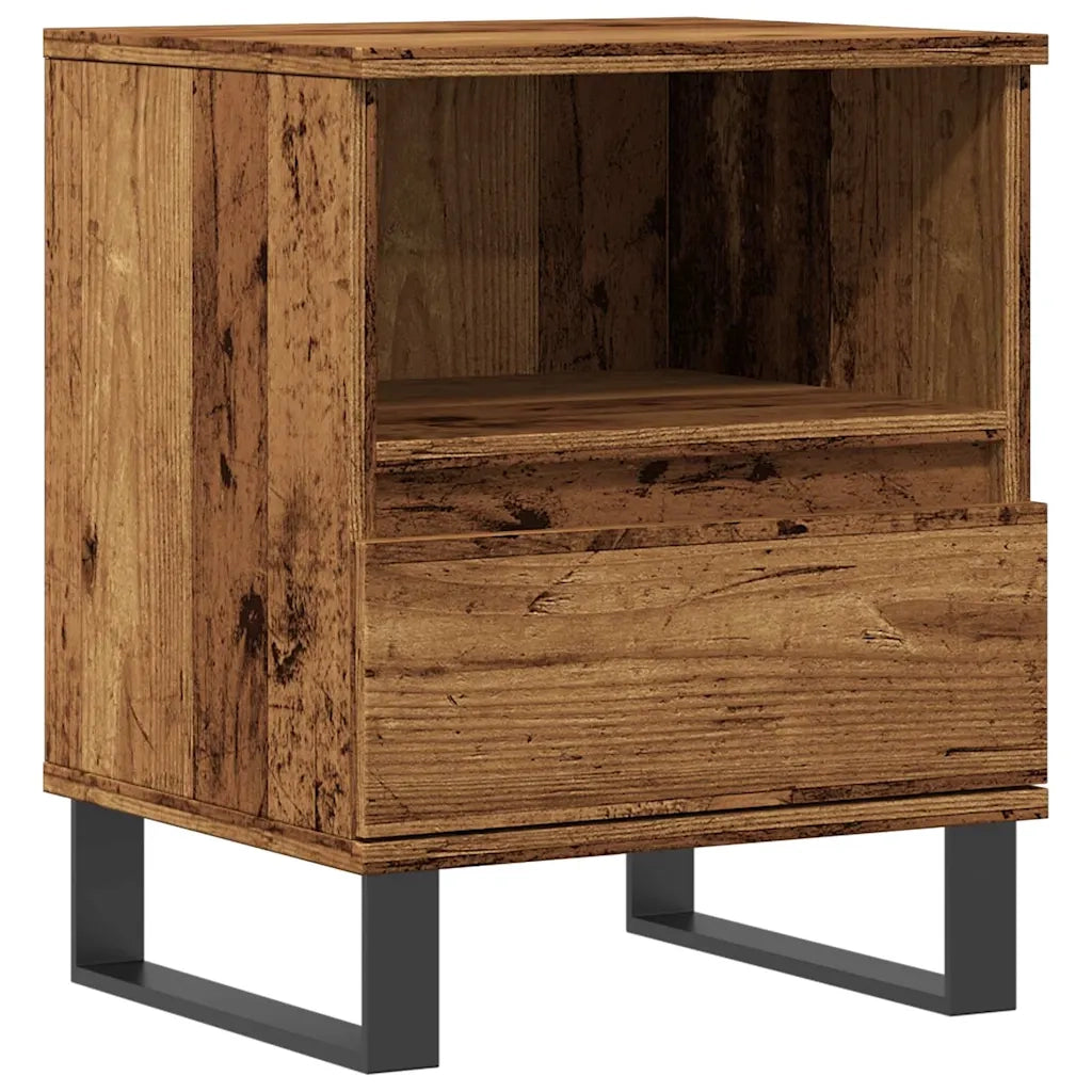 Comodino | Armadio da Notte | Mobiletto da notte Legno Antico 40x35x50 cm in Legno Multistrato