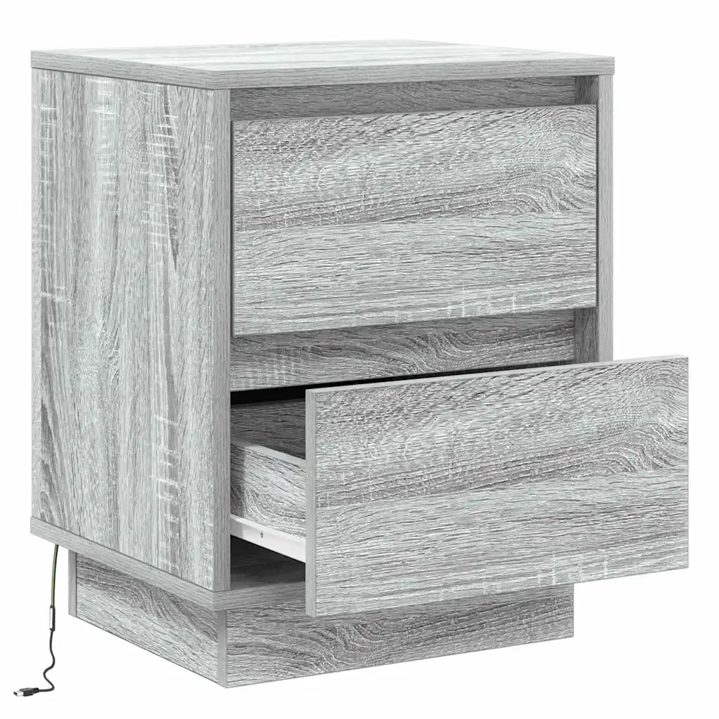 Armadio da Notte con cassetto 2 pcs Grigio 39 x 34,5 x 50 cm 869621