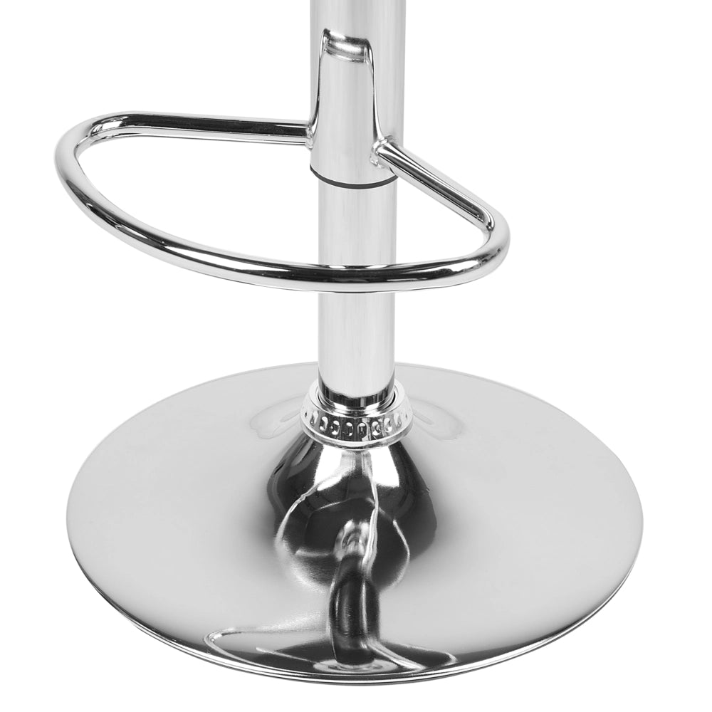 Set di 2 sgabelli da bar Poggiapiedi imbottiti in ecopelle nera Girevole a gas regolabile in altezza Minimalista
