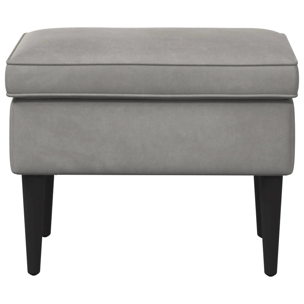 Poggiapiedi Grigio Chiaro 55 x 35 x 41 cm Velluto 42029988