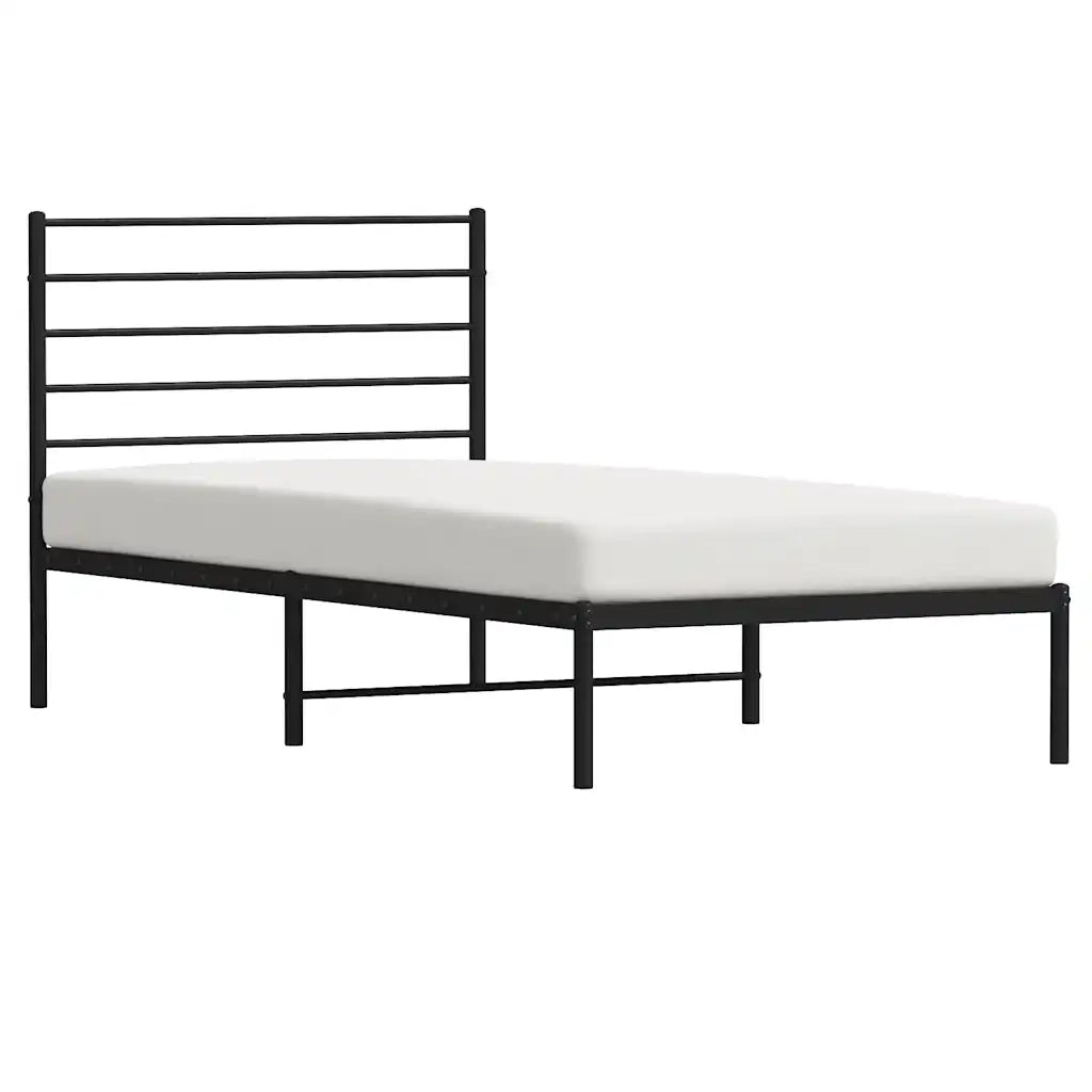 vidaXL Giroletto con Testiera in Metallo Nero 80x200 cm