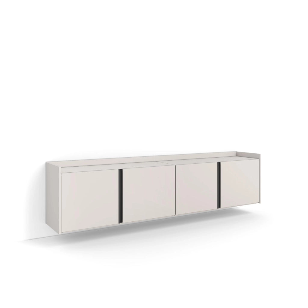 Mobile TV Soggiorno, 207x50x35 cm, Per TV fino a 80", Sospeso, da appendere, Beige