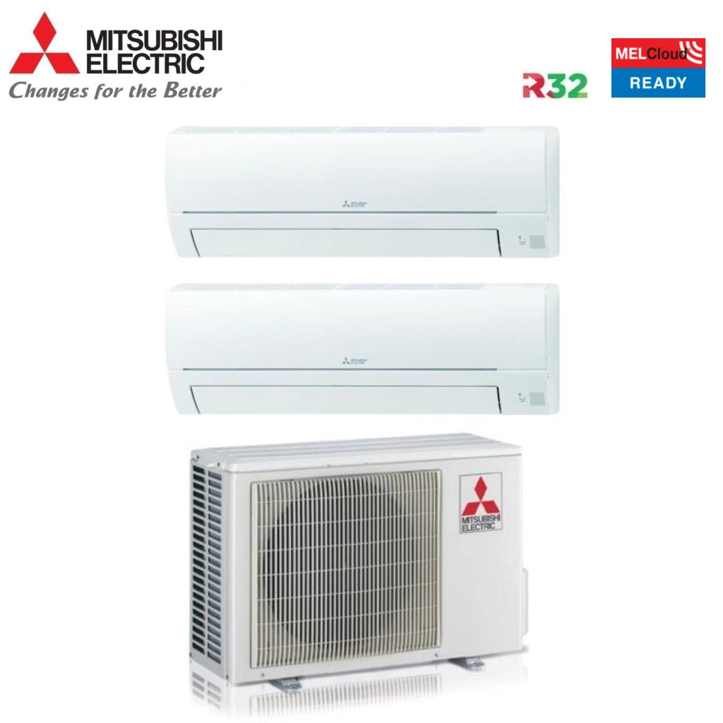 Condizionatore Dual Split Mitsubishi Electric Smart MSZ-HR 9+9 con MXZ-2HA40VF R-32 Wi-Fi Optional