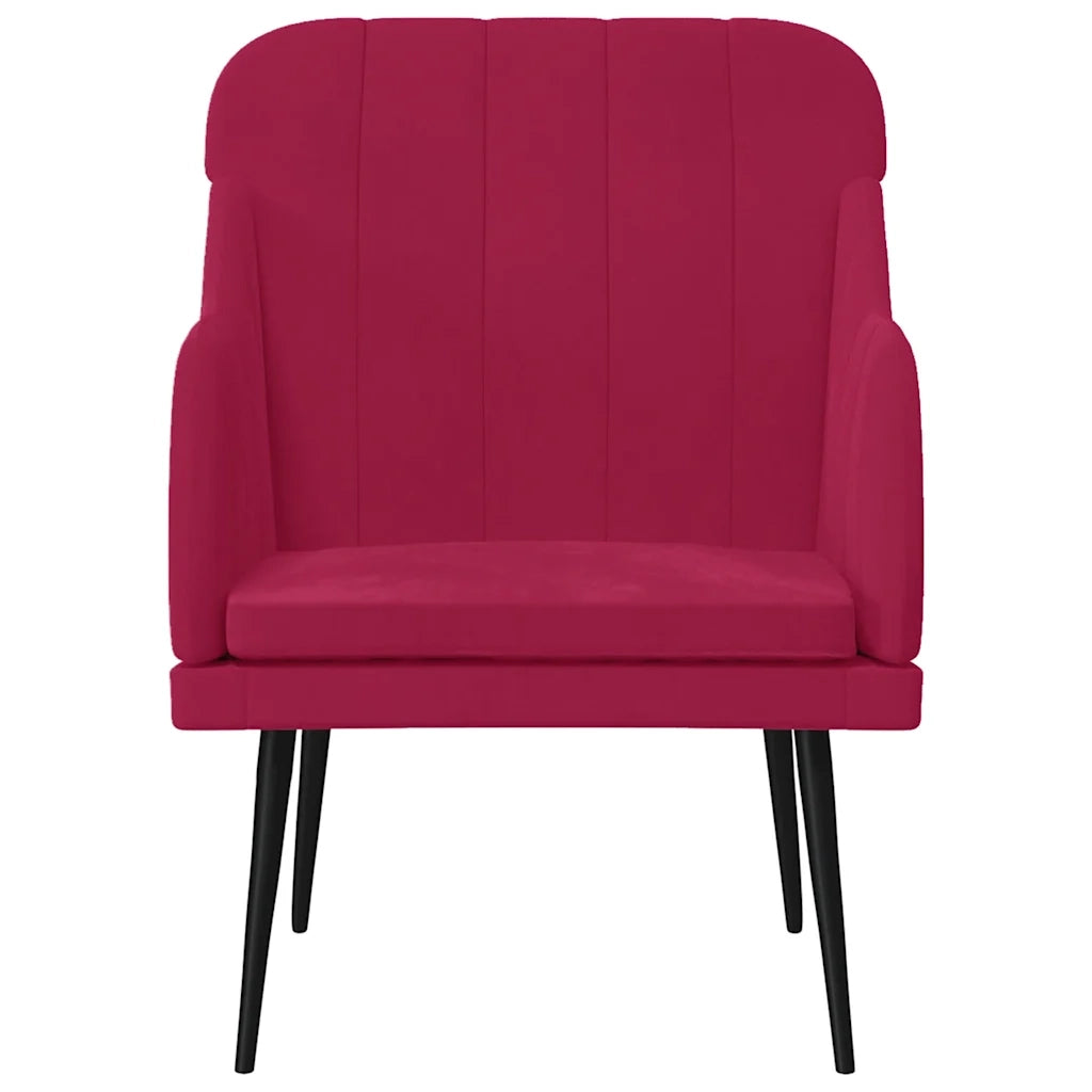 Poltrona Rosso Vino 63x76x80 cm Velluto cod mxl 14338