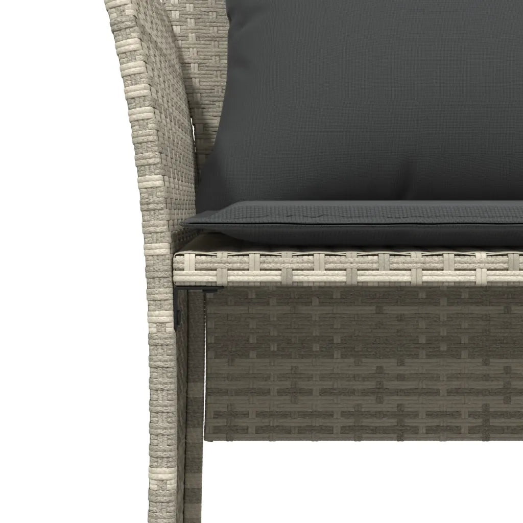 vidaXL Sedia da Giardino con Poggiapiedi in Polyrattan Grigio Chiaro
