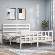 Giroletto senza Materasso-Struttura Letto Bianco 160x200 cm Legno Massello Pino 831666