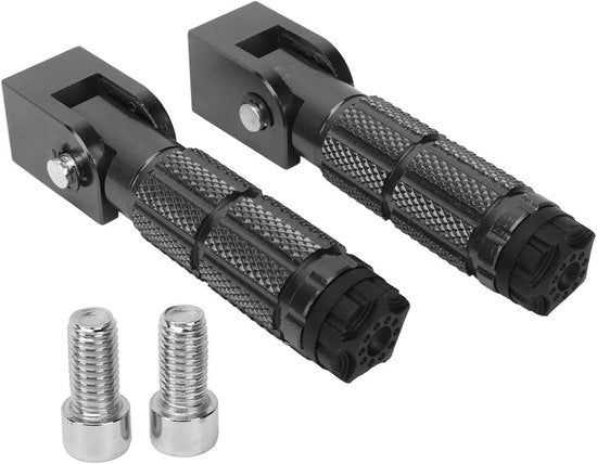 Pedali di Piede Flessibili per Motocicletta M8 con Suola Antiscivolo in Alluminio per Ciclismo ATV UTV Kart (Nero) - Spine di Piede per Scooter Adly