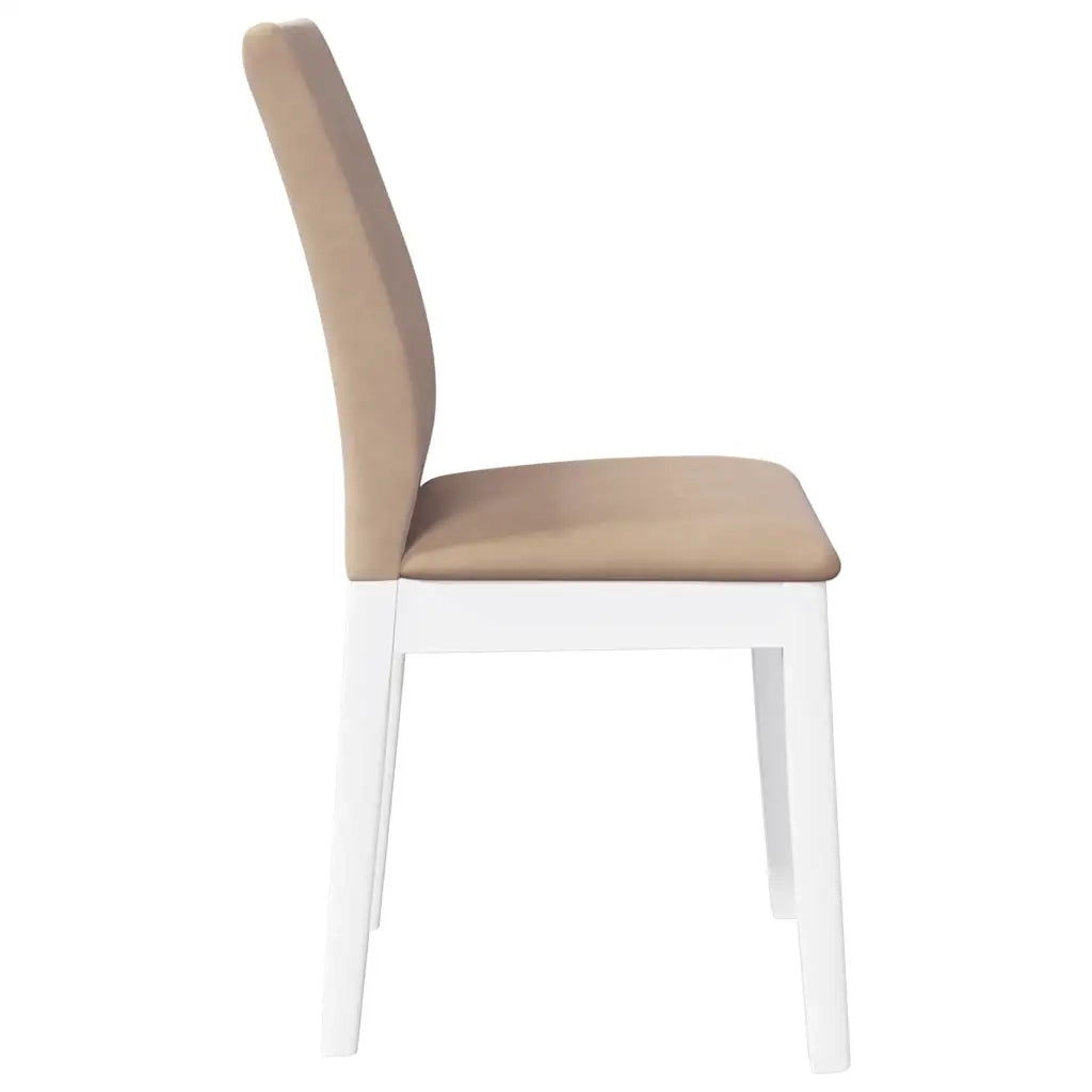 Sedie da Pranzo con Cuscini 2 pz Bianco Legno Massello di Hevea 4102452