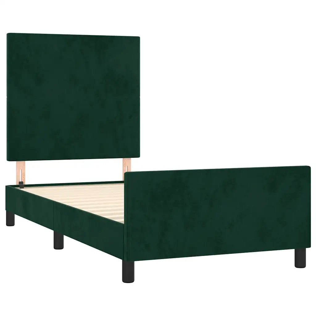 Giroletto senza Materasso Verde Scuro 90x190 cm in Velluto 3125608