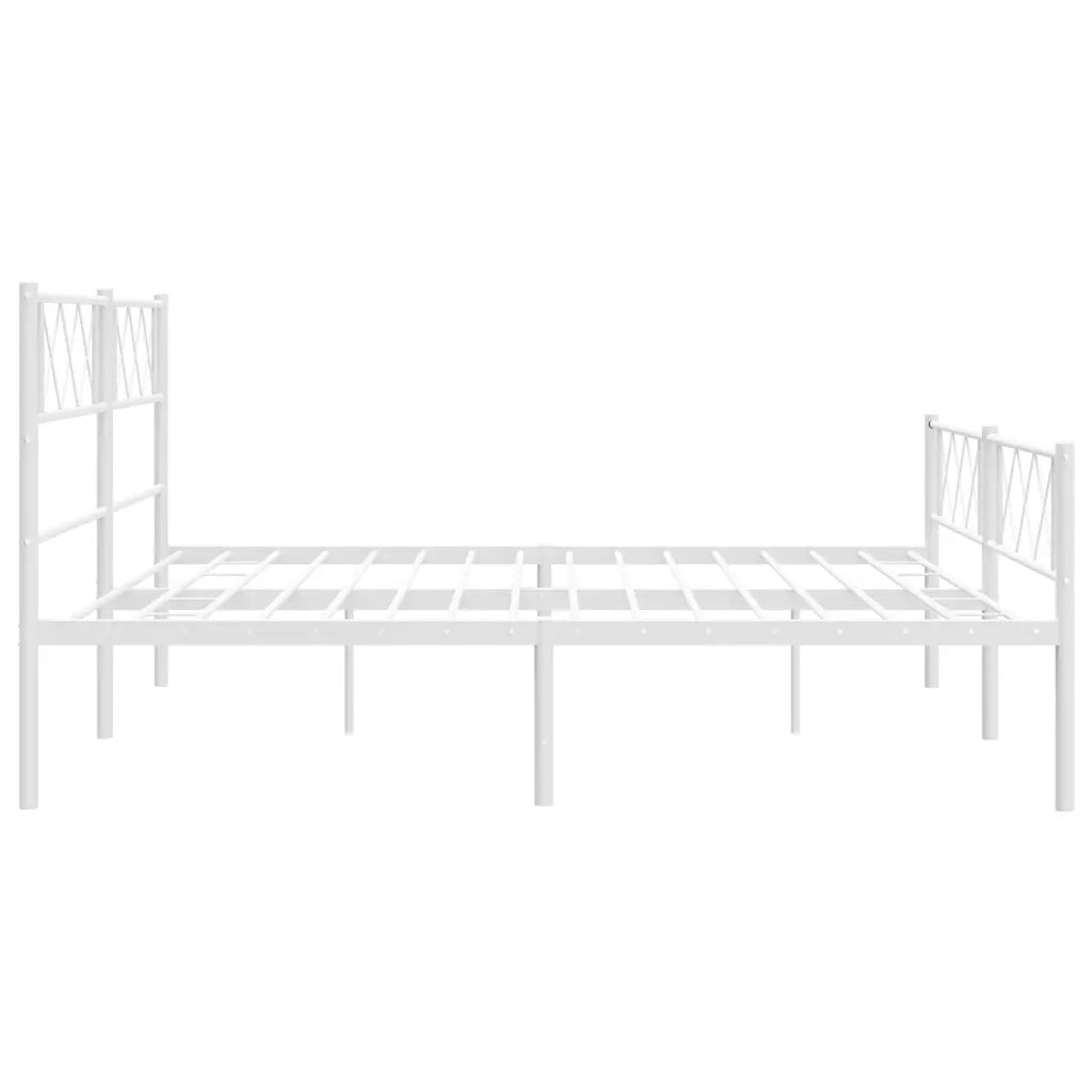 Giroletto con Testiera e Pediera Metallo Bianco 183x213 cm 372349
