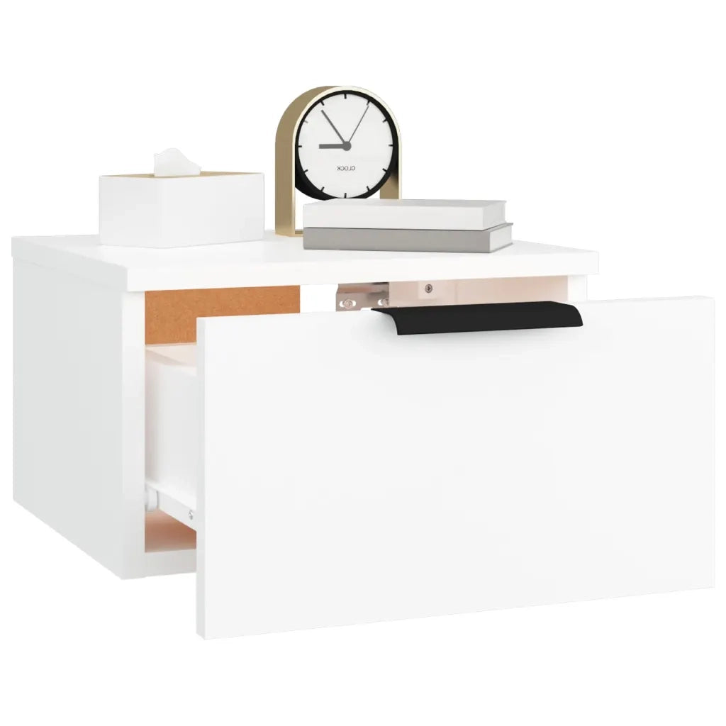 Comodino a Muro Bianco 34x30x20 cm 811376