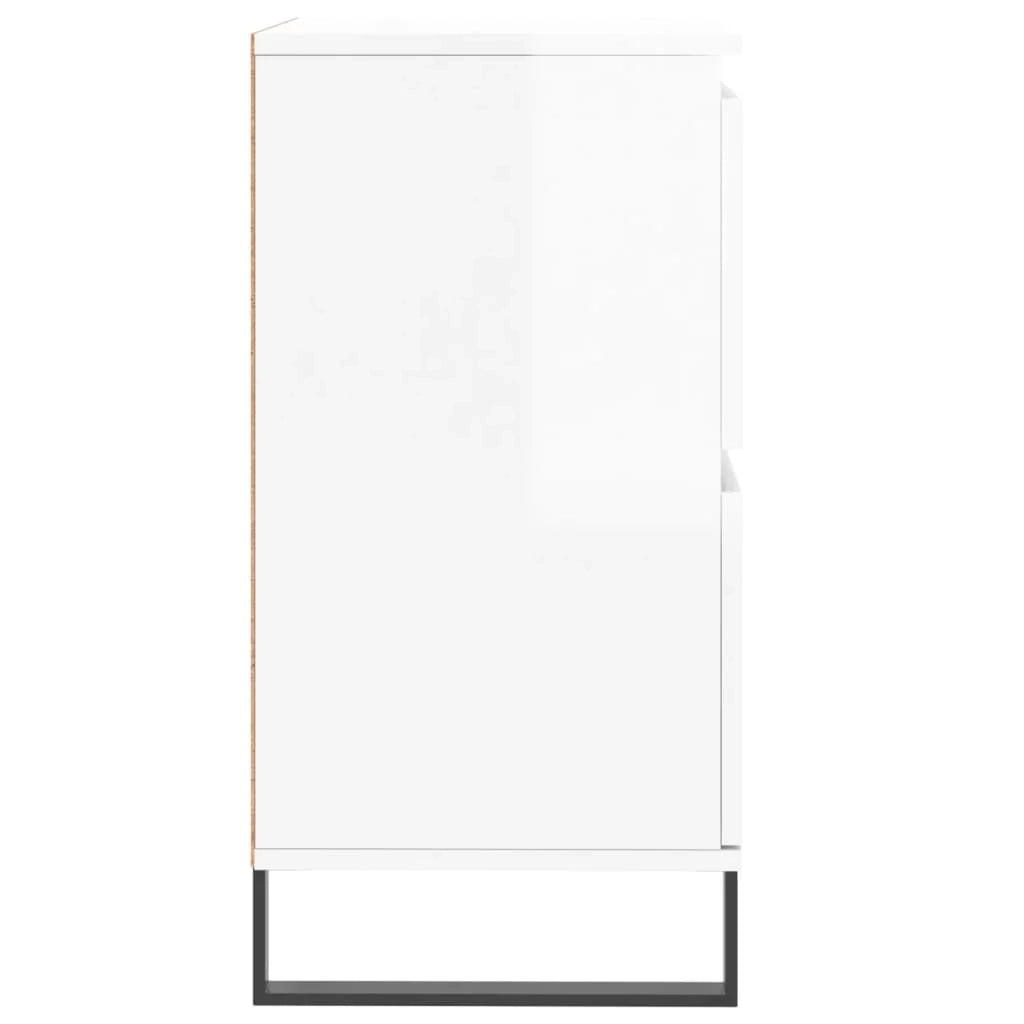 Buffet credenza cassettiera mobiletto mobile contenitore organizer per cucina soggiorno finitura lucida 60 x 35 x 70 cm legno ingegnerizzato bianco 02_0030674