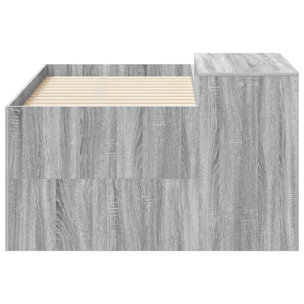 Letto alto per Bambini | Letto Infantile | Lettino con scrivania Sonoma grigio