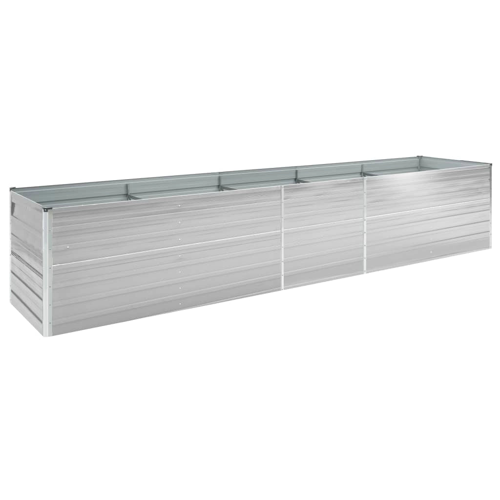 Fioriera rialzata per piante e fiori acciaio zincato 400 x 80 x 45 cm grigio 02_0001116