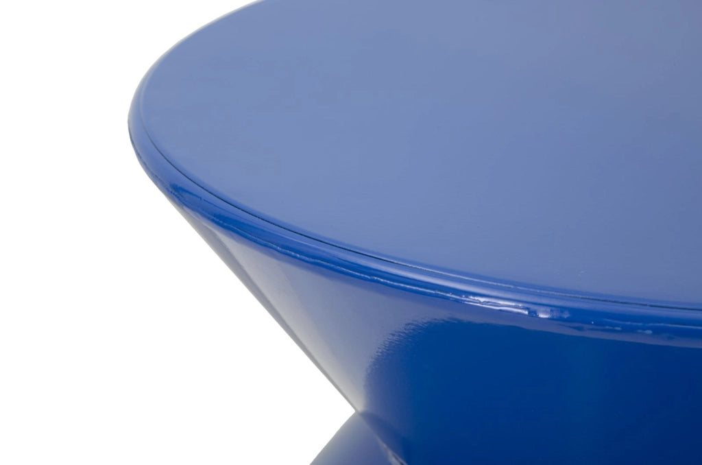 Tavolinetto Zag Blu Ø37,5x45 cm in Metallo Blu