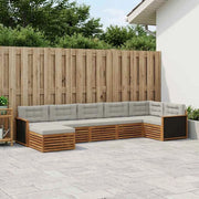 Set di divani da esterno 7 pz Naturale e Grigio Chiaro 3383614