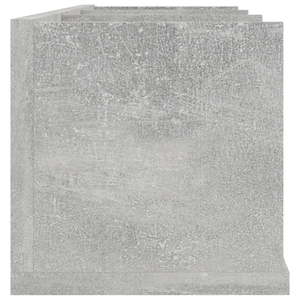 Scaffale Porta CD Parete Grigio Cemento 75x18x18 cm Multistrato 801314