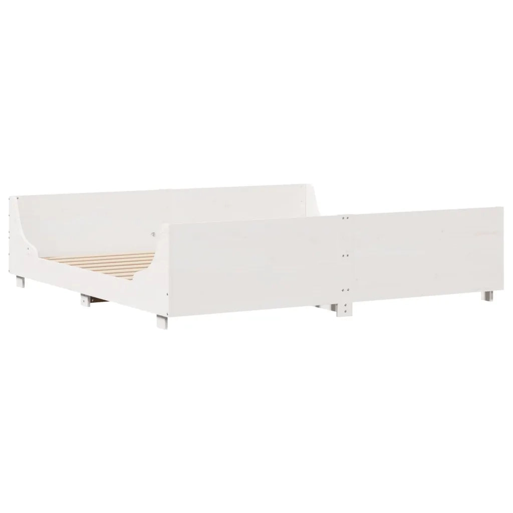 vidaXL Letto senza Materasso Bianco 180x200 cm Legno Massello di Pino