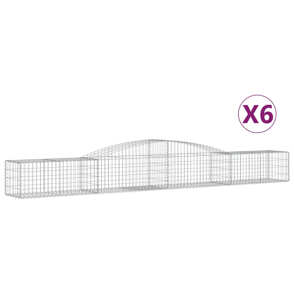 Cesti Gabbioni ad Arco 6 pz 400x50x40/60 cm Ferro Zincatocod mxl 101206