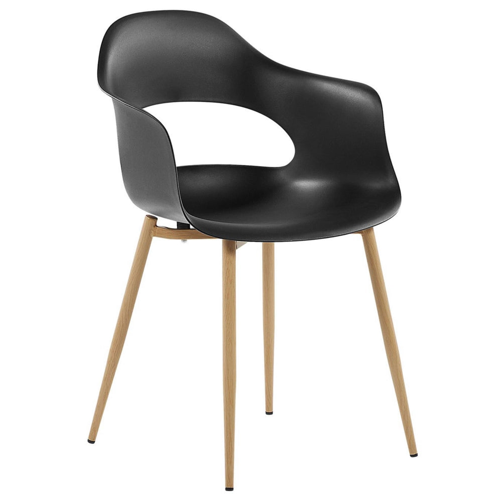 Set di 2 sedie da pranzo in materiale sintetico Nero con gambe eleganti decorative