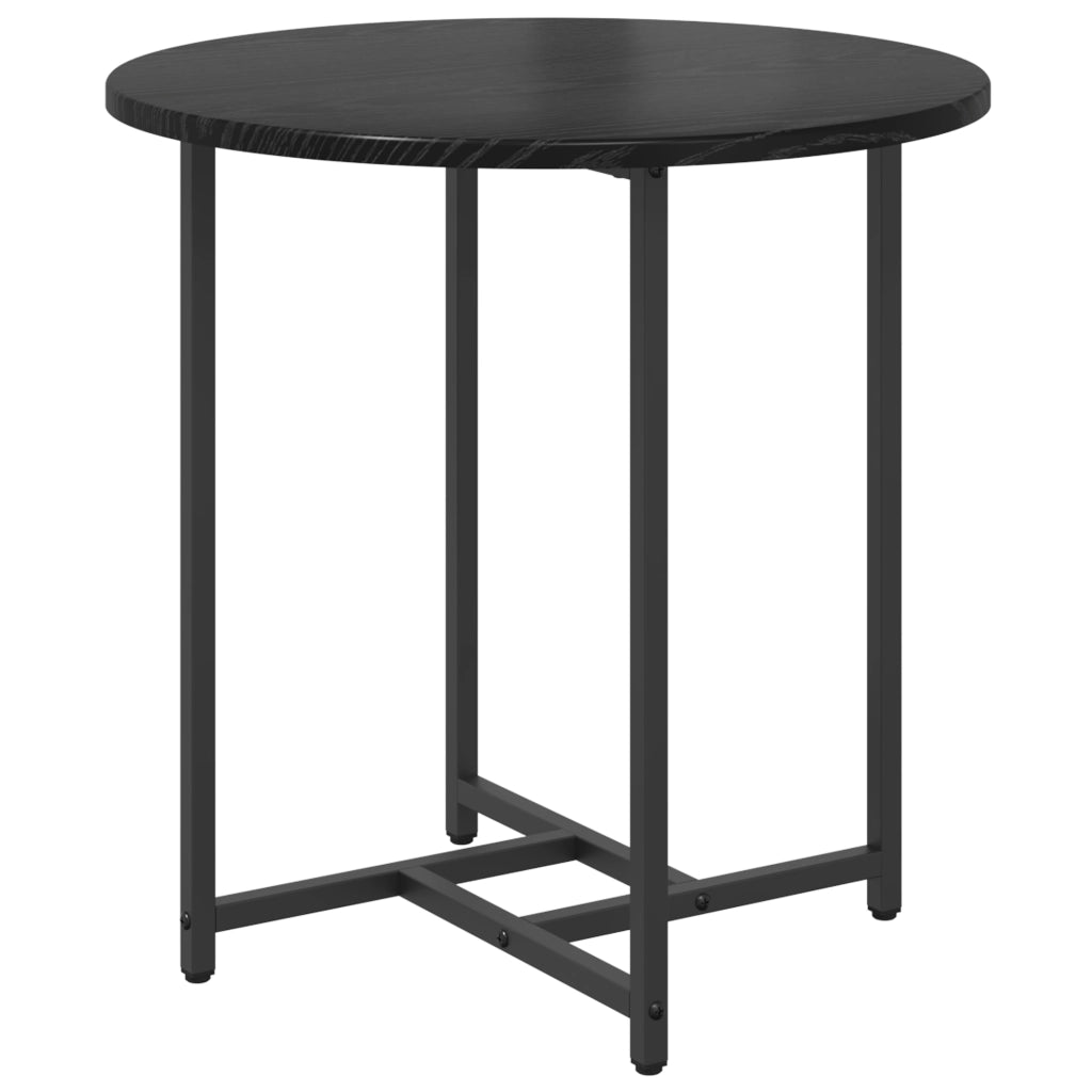 Set di 2 Tavolini in Legno di Quercia Nero e Metallo