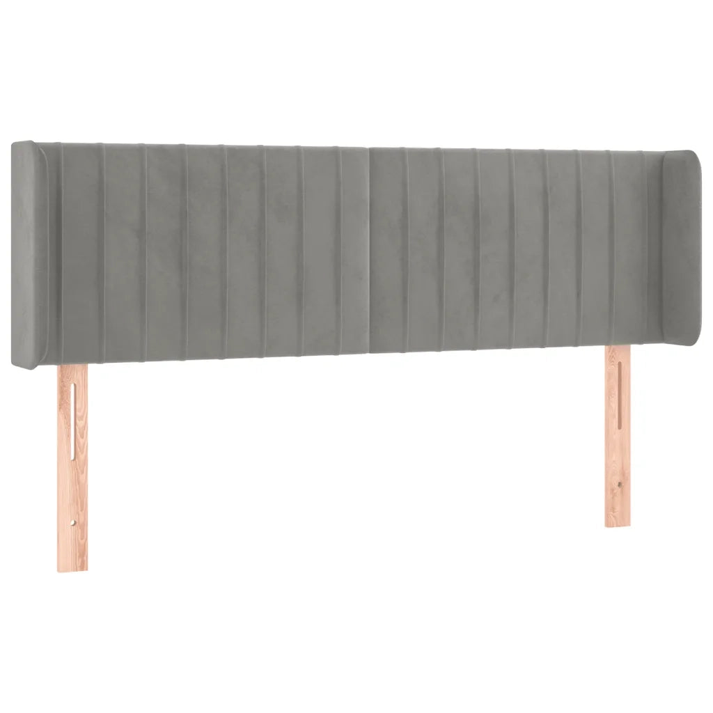 Testiera ad Orecchio Grigio Chiaro 147x16x78/88 cm in Velluto