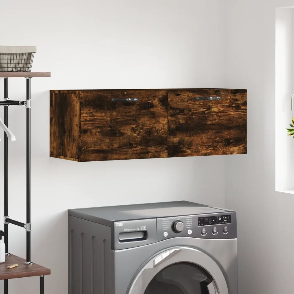Armadietto a Muro | Mobile a Parete Rovere Fumo 100x36,5x35 cm in Legno Multistrato