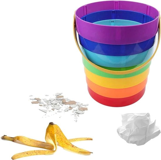 Contenitore per rifiuti da cucina 12 l con maniglia e attrezzatura di installazione - contenitore per rifiuti da cucina per cucina a casa o in viaggio - formato compattato.