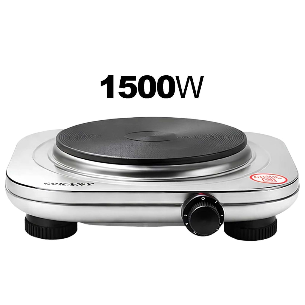Piastra Elettrica 1500W con 5 Livelli di Potenza per Cucinare Argento Sokany