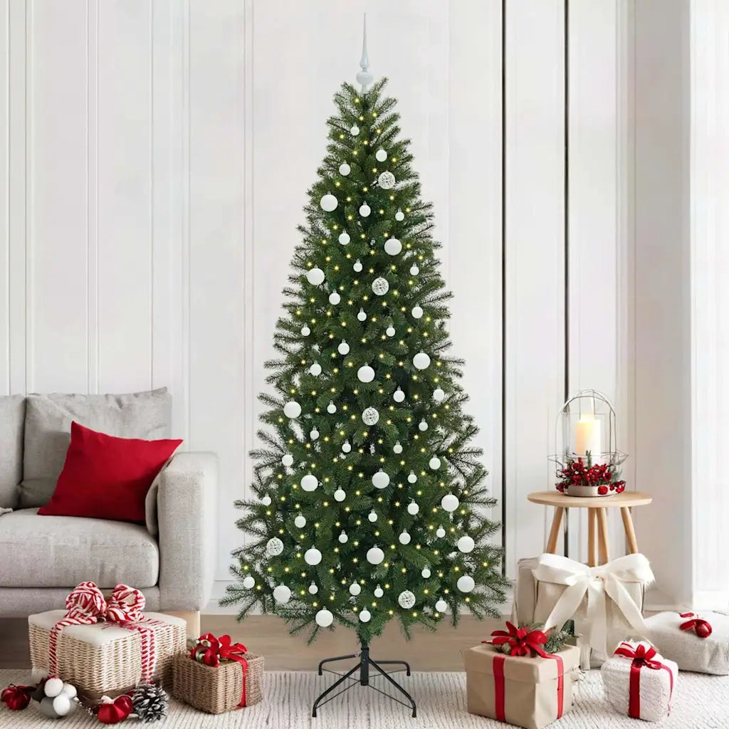 Albero di Natale | Decorazioni natalizie artificiale con 300 LED Verde 210 cm PE e PVC