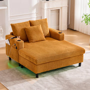 Chaise Longue Reclinabile con LED, USB e Portabicchieri ¨C MINIMAL ¨C Similpelle