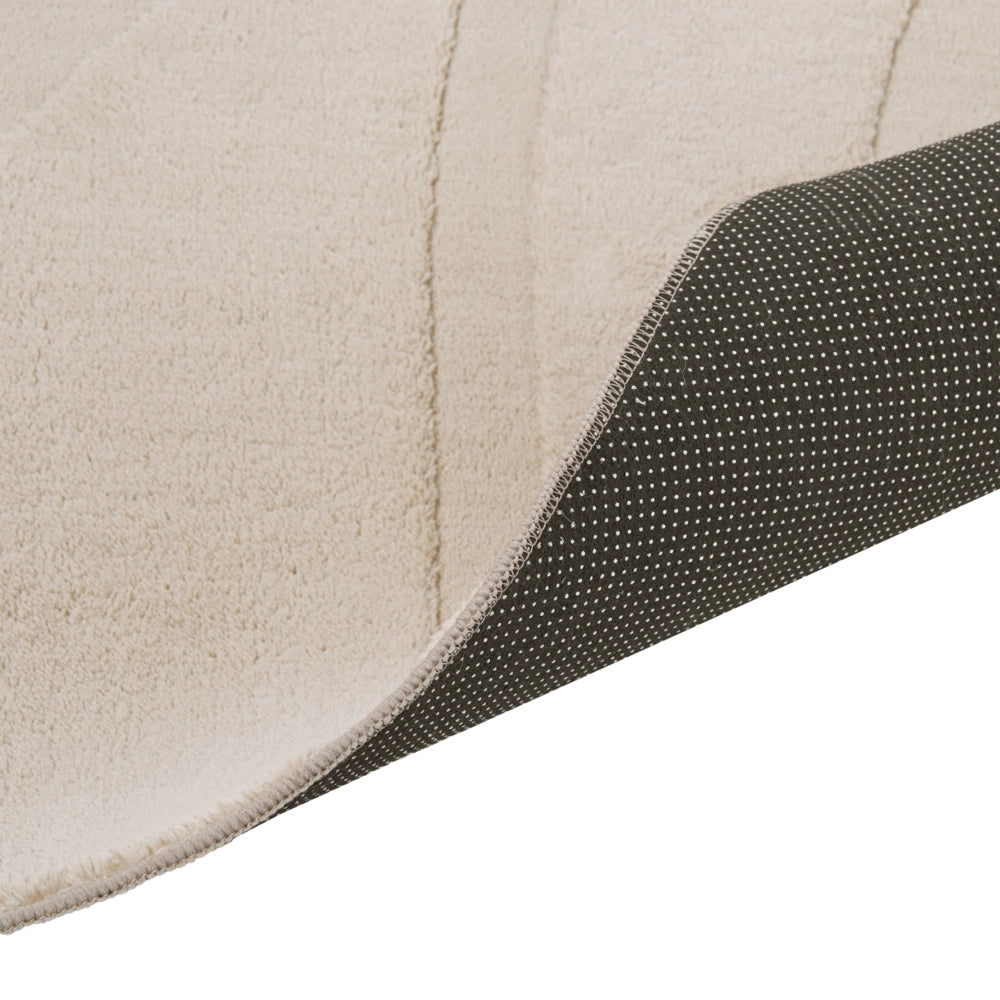 Tappeto da salotto jacquard, 160 x 160 cm a pelo corto beige Stile Moderno