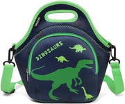 Borsa termica per bambini, leggera e pieghevole, adatta a ragazzi e ragazze per la scuola, asilo, picnic con cinghia regolabile, colore verde dinosauro