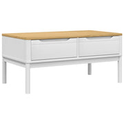 Tavolino da salotto | Tavolino da caff¨¨ | Tavolino da Soggiorno FLORO Bianco 99x55,5x45 cm in Legno di Pino