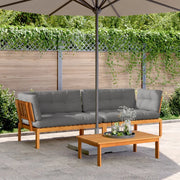 vidaXL Divani Angolari Pallet Giardino con Cuscini 2pz Massello Acacia