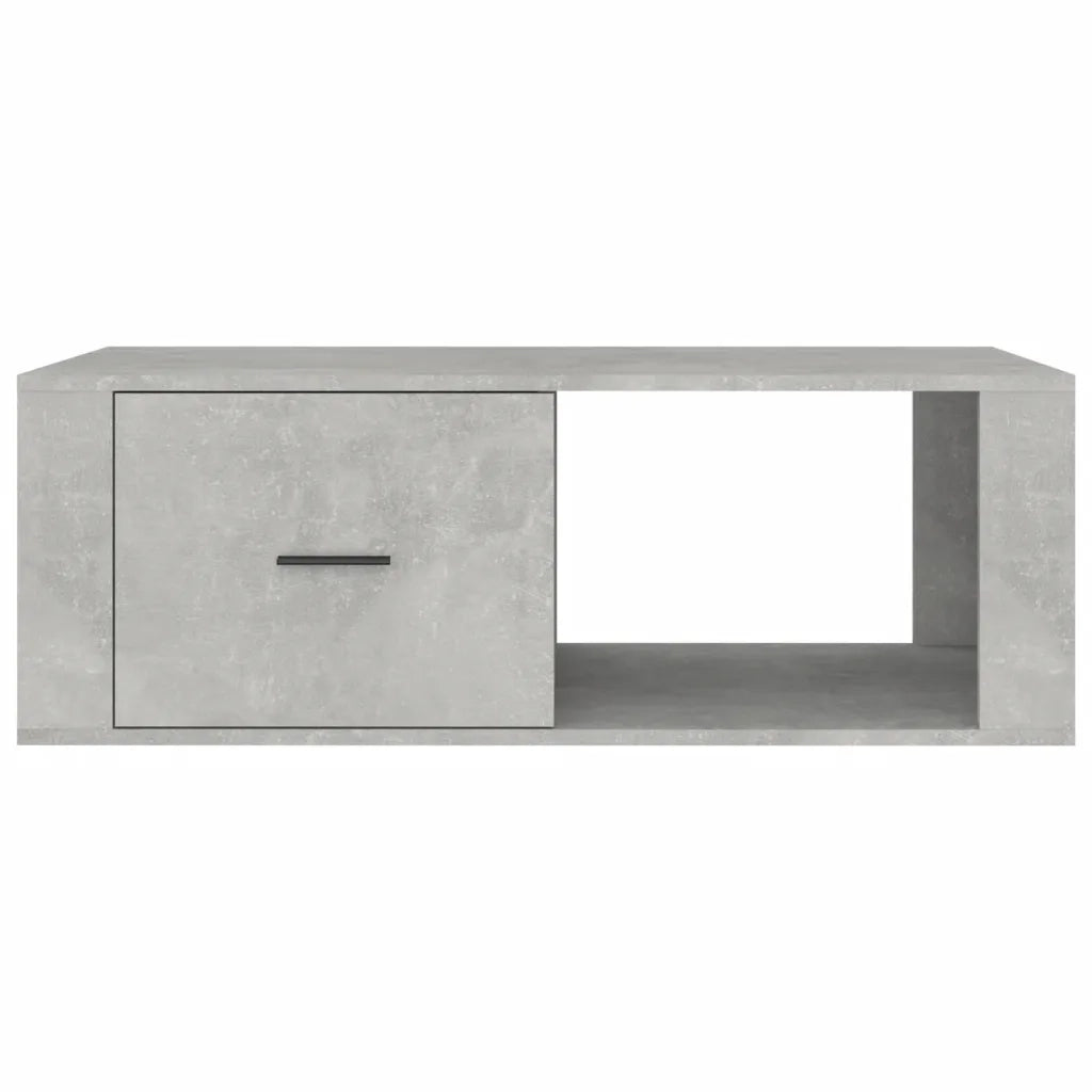 Tavolino Salotto-Tavolino da soggiorno-Tavolo Grigio Cemento 100x50,5x35cm Legno Multistrato