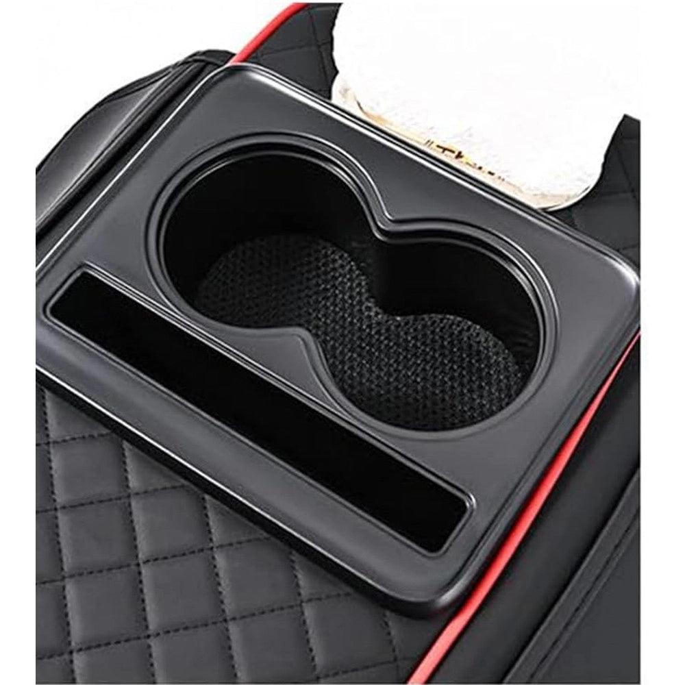 Trade Shop - Cuscino Auto Antiscivolo Imbottitura Impermeabile Copri Bracciolo Con Tasca Portaoggetti -