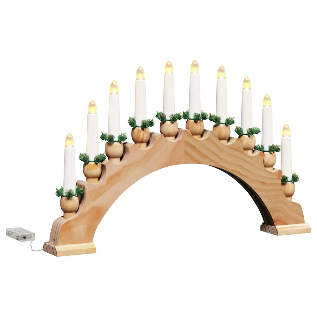 Arco di Candele di Natale con 10 Candele LED 3 pcs Marrone 42019708