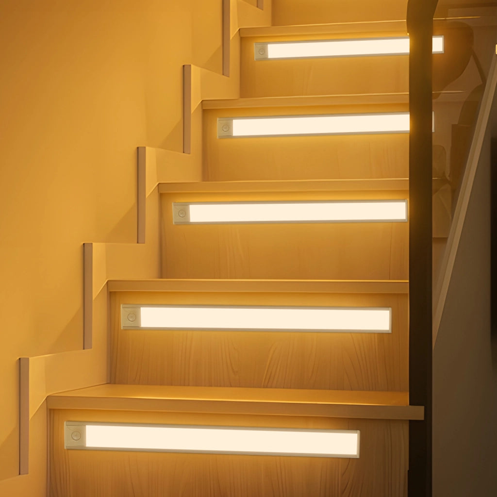 ZMH Set di 2 faretti LED da incasso argento con sensore di movimento 40cm
