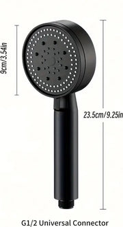 Douchekop con alta pressione - 5 posizioni - Maniglione da bagno - Nero - Douchekop a risparmio d'acqua - Douchekop con doccia a pioggia - Douchekop lussuoso e moderno