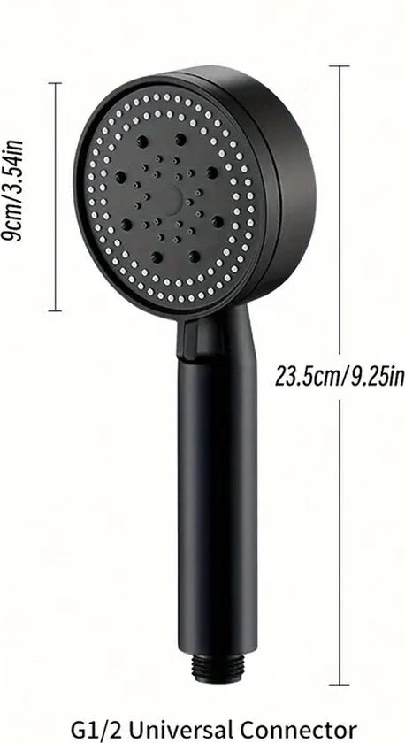 Douchekop con alta pressione - 5 posizioni - Maniglione da bagno - Nero - Douchekop a risparmio d'acqua - Douchekop con doccia a pioggia - Douchekop lussuoso e moderno