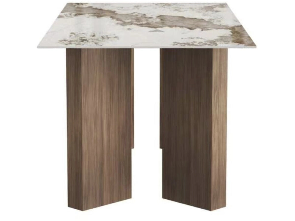 Tavolo da pranzo in ceramica - 180 cm - "Elma" - 8 posti - Marrone